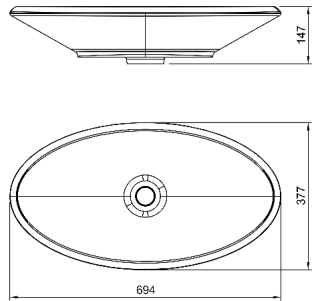 Накладная раковина Florentina Диана 70см белый